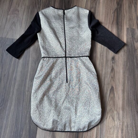 Black Halo Savona Metallic Gold Black Sleeve Mini Dress Size‎ 4 sparkle sequin - Picture 13 of 14